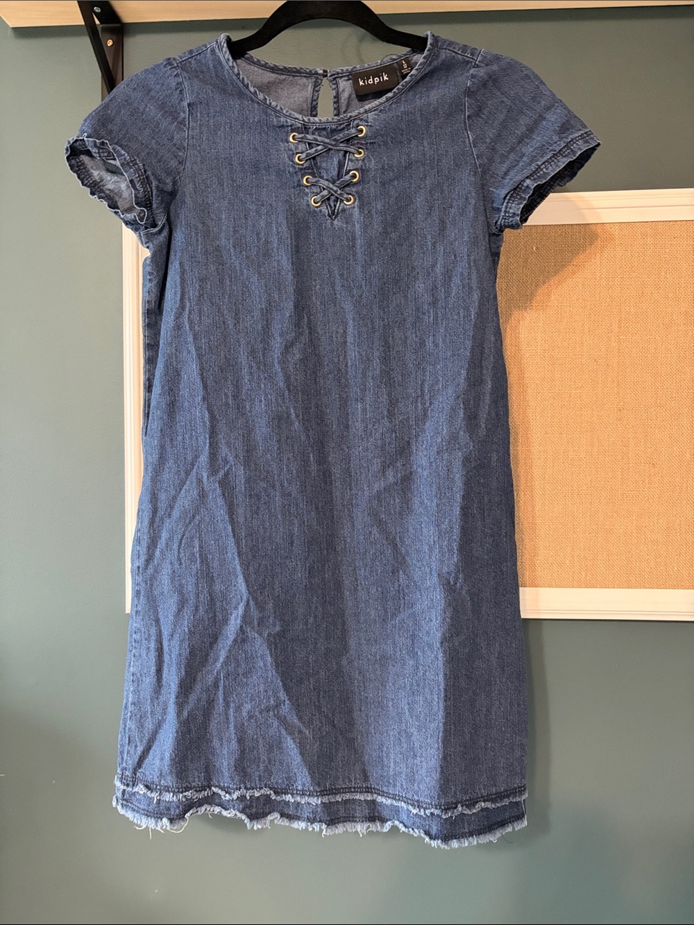 kidpik Denim Blue Lace-Up Casual Dress